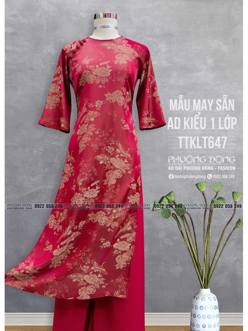 Áo Dài Phom Trẻ Gấm Lụa Phom Suông TTKLT647